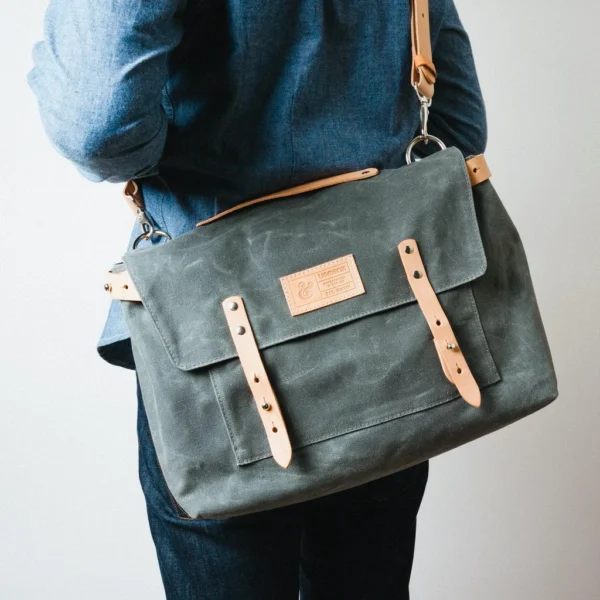 Waxed Canvas Messenger Bag - Image 5